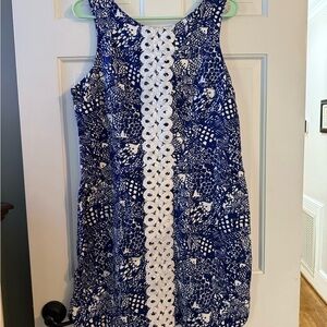 Lily Pulitzer Blue and White Sleeveless Dress
